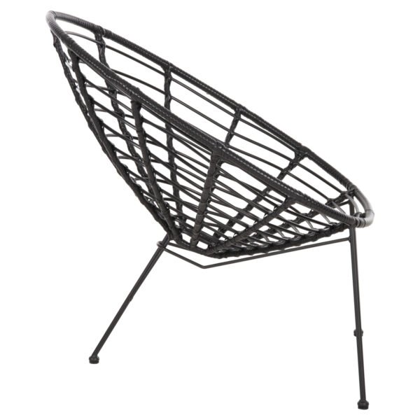 ΠΟΛΥΘΡΟΝΑ ΤΥΠΟΥ ΦΩΛΙΑ ΜΕΤΑΛΛΙΚΗ ALLEGRA HM5458.12 ΜΕ WICKER-ΜΑΥΡΟ 73x78x88Υεκ. - Image 4