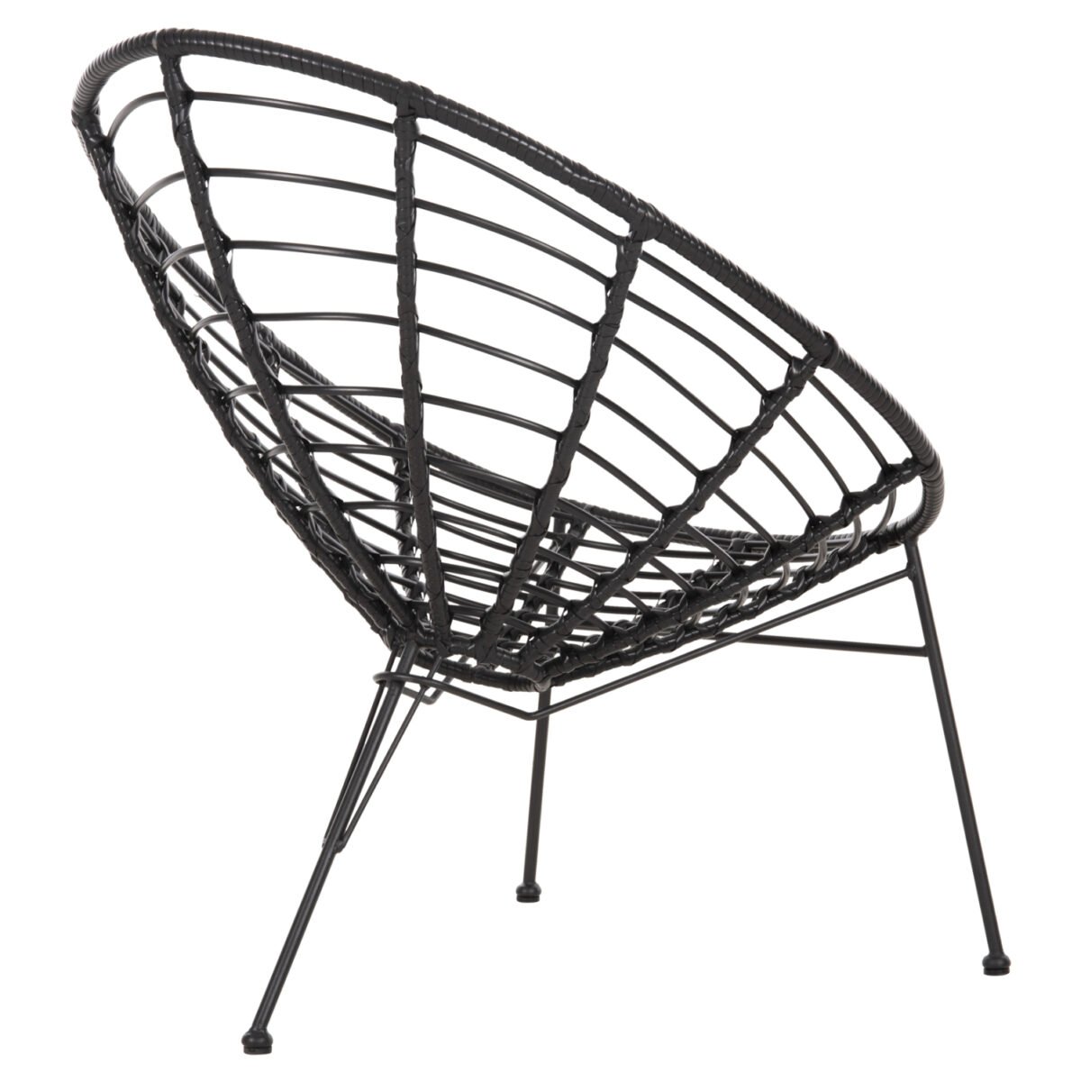 ΠΟΛΥΘΡΟΝΑ ΤΥΠΟΥ ΦΩΛΙΑ ΜΕΤΑΛΛΙΚΗ ALLEGRA HM5458.12 ΜΕ WICKER-ΜΑΥΡΟ 73x78x88Υεκ. - Image 5