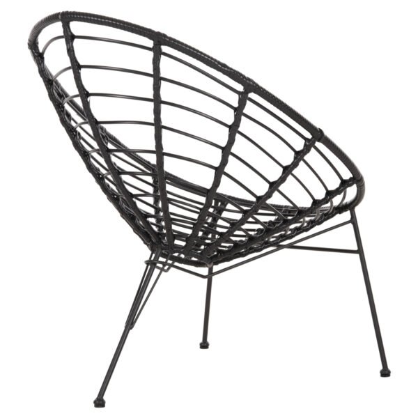 ΠΟΛΥΘΡΟΝΑ ΤΥΠΟΥ ΦΩΛΙΑ ΜΕΤΑΛΛΙΚΗ ALLEGRA HM5458.12 ΜΕ WICKER-ΜΑΥΡΟ 73x78x88Υεκ. - Image 5
