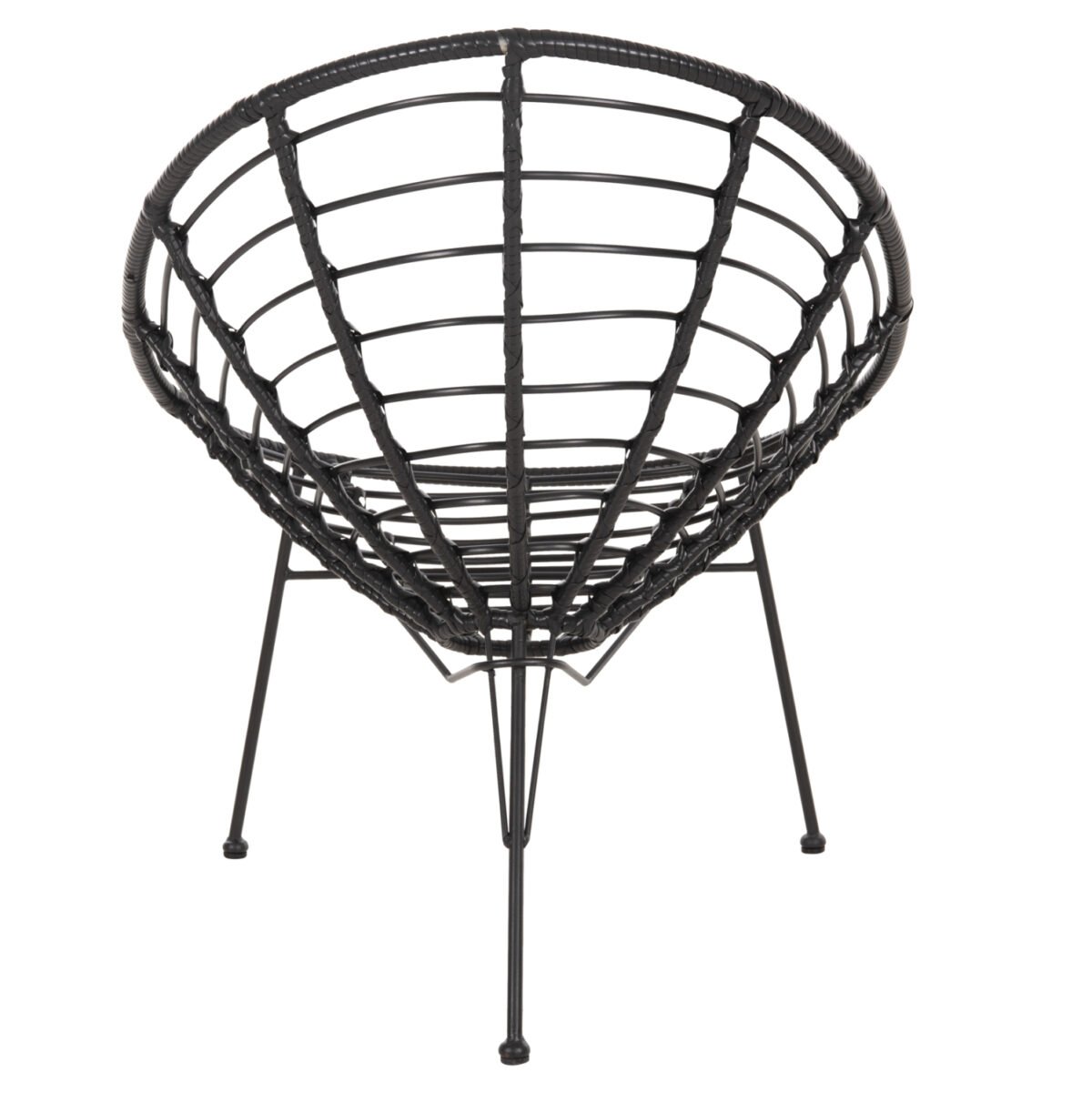 ΠΟΛΥΘΡΟΝΑ ΤΥΠΟΥ ΦΩΛΙΑ ΜΕΤΑΛΛΙΚΗ ALLEGRA HM5458.12 ΜΕ WICKER-ΜΑΥΡΟ 73x78x88Υεκ. - Image 6
