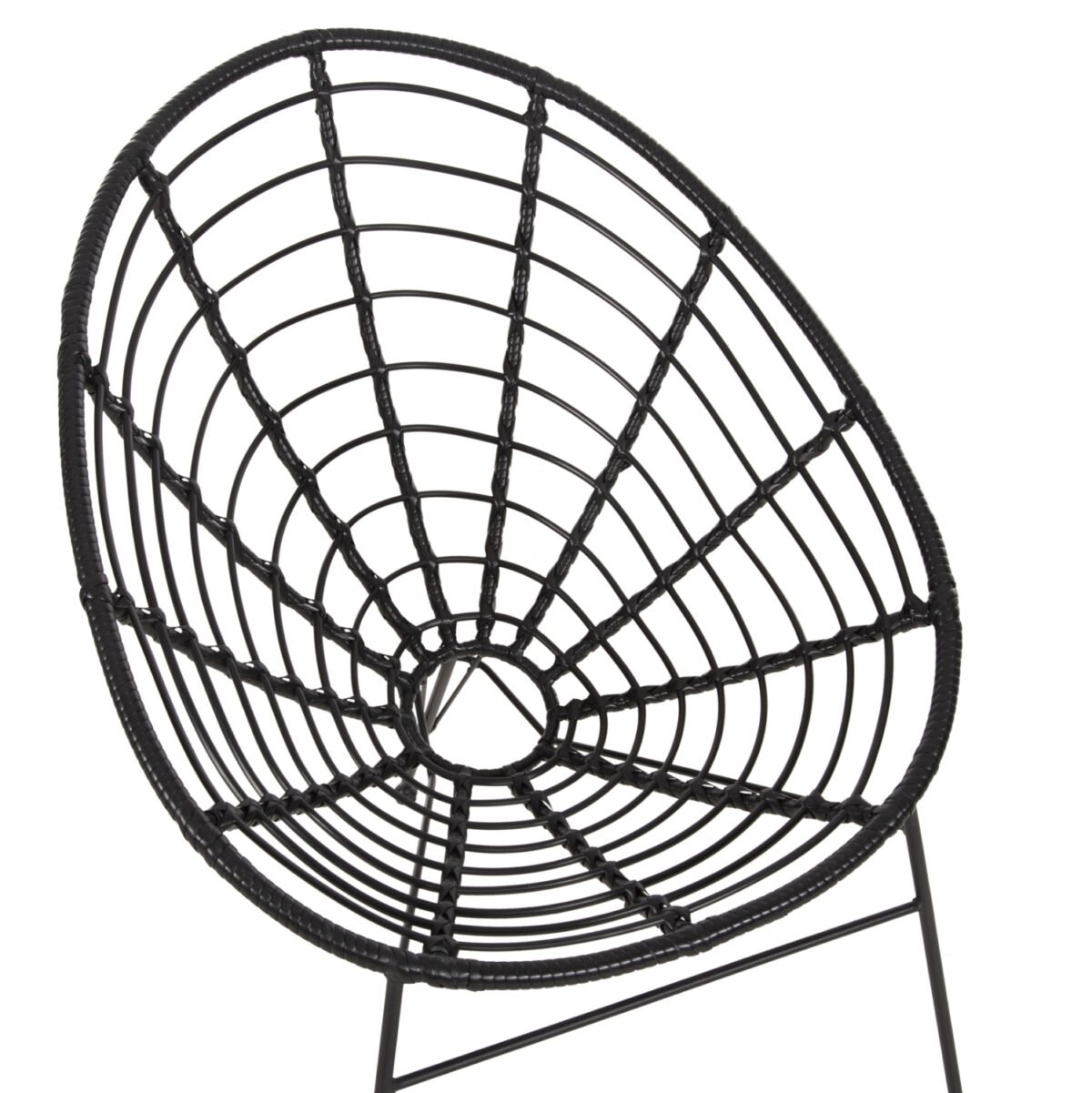 ΠΟΛΥΘΡΟΝΑ ΤΥΠΟΥ ΦΩΛΙΑ ΜΕΤΑΛΛΙΚΗ ALLEGRA HM5458.12 ΜΕ WICKER-ΜΑΥΡΟ 73x78x88Υεκ. - Image 7