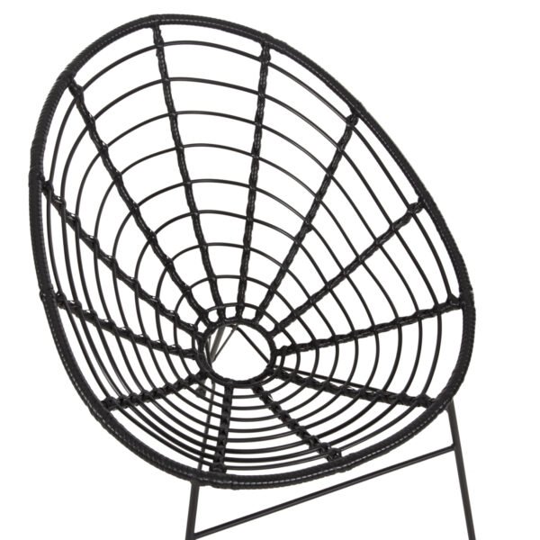 ΠΟΛΥΘΡΟΝΑ ΤΥΠΟΥ ΦΩΛΙΑ ΜΕΤΑΛΛΙΚΗ ALLEGRA HM5458.12 ΜΕ WICKER-ΜΑΥΡΟ 73x78x88Υεκ. - Image 7