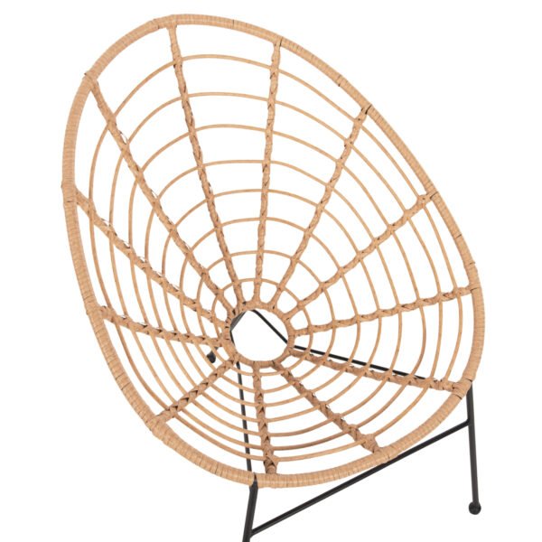 ΠΟΛΥΘΡΟΝΑ ΤΥΠΟΥ ΦΩΛΙΑ ΜΕΤΑΛΛΙΚΗ ALLEGRA HM5458.11 ΜΕ WICKER ΜΠΕΖ 73x78x88Υεκ. - Image 7