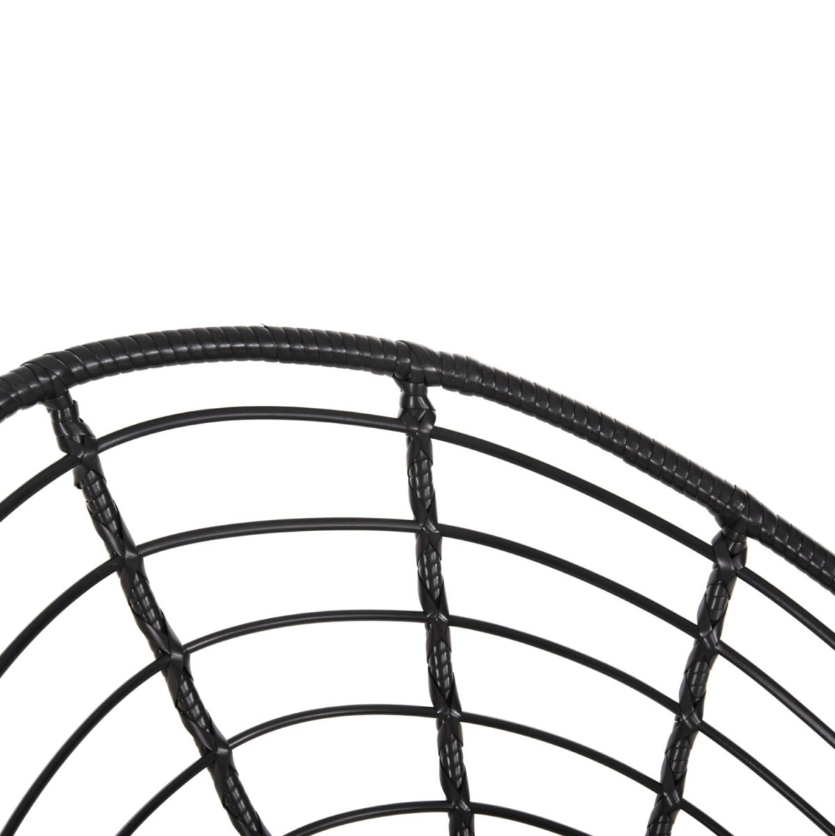 ΠΟΛΥΘΡΟΝΑ ΤΥΠΟΥ ΦΩΛΙΑ ΜΕΤΑΛΛΙΚΗ ALLEGRA HM5458.12 ΜΕ WICKER-ΜΑΥΡΟ 73x78x88Υεκ. - Image 8