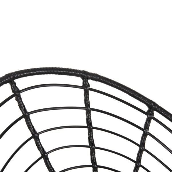 ΠΟΛΥΘΡΟΝΑ ΤΥΠΟΥ ΦΩΛΙΑ ΜΕΤΑΛΛΙΚΗ ALLEGRA HM5458.12 ΜΕ WICKER-ΜΑΥΡΟ 73x78x88Υεκ. - Image 8