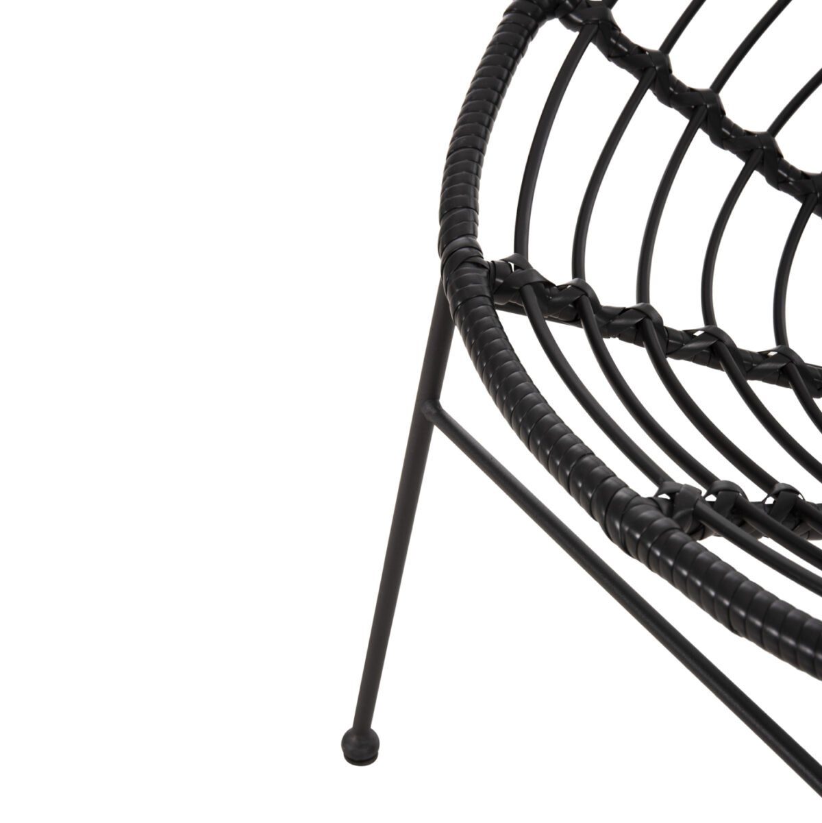 ΠΟΛΥΘΡΟΝΑ ΤΥΠΟΥ ΦΩΛΙΑ ΜΕΤΑΛΛΙΚΗ ALLEGRA HM5458.12 ΜΕ WICKER-ΜΑΥΡΟ 73x78x88Υεκ. - Image 9