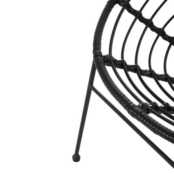 ΠΟΛΥΘΡΟΝΑ ΤΥΠΟΥ ΦΩΛΙΑ ΜΕΤΑΛΛΙΚΗ ALLEGRA HM5458.12 ΜΕ WICKER-ΜΑΥΡΟ 73x78x88Υεκ. - Image 9