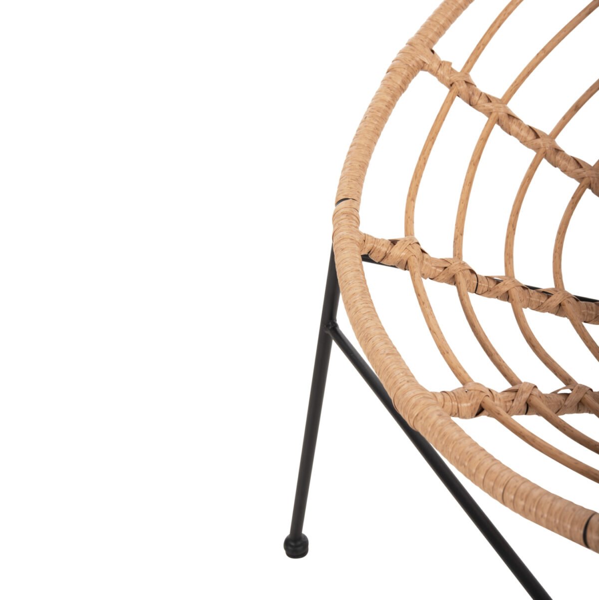 ΠΟΛΥΘΡΟΝΑ ΤΥΠΟΥ ΦΩΛΙΑ ΜΕΤΑΛΛΙΚΗ ALLEGRA HM5458.11 ΜΕ WICKER ΜΠΕΖ 73x78x88Υεκ. - Image 9