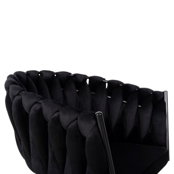 ΠΟΛΥΘΡΟΝΑΚΙ LUANDA HM8741.04 ΜΑΥΡΟ ΒΕΛΟΥΔΟ-ΜΑΥΡΑ ΜΕΤΑΛΛΙΚΑ ΠΟΔΙΑ 62x54x79Υεκ. - Image 7