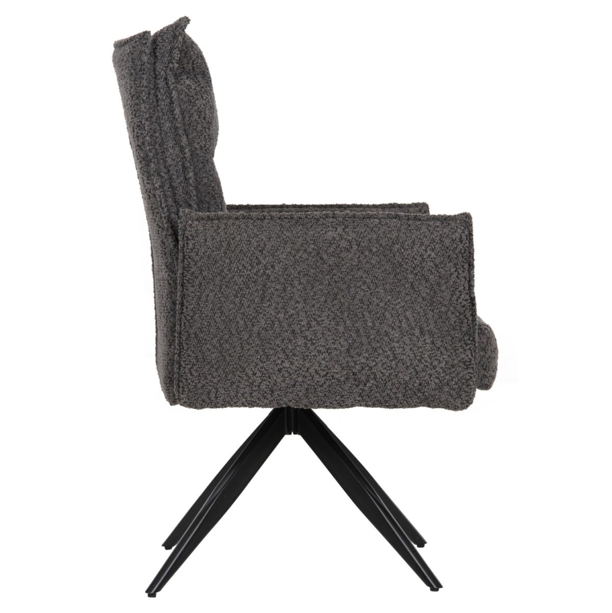 ΠΟΛΥΘΡΟΝΑ ΤΡΑΠΕΖΑΡΙΑΣ ZORIN HM9846.03 ΓΚΡΙ ΥΦΑΣΜΑ-ΜΑΥΡΑ ΜΕΤΑΛΛΙΚΑ ΠΟΔΙΑ 64x66x94,5Υεκ. - Image 4