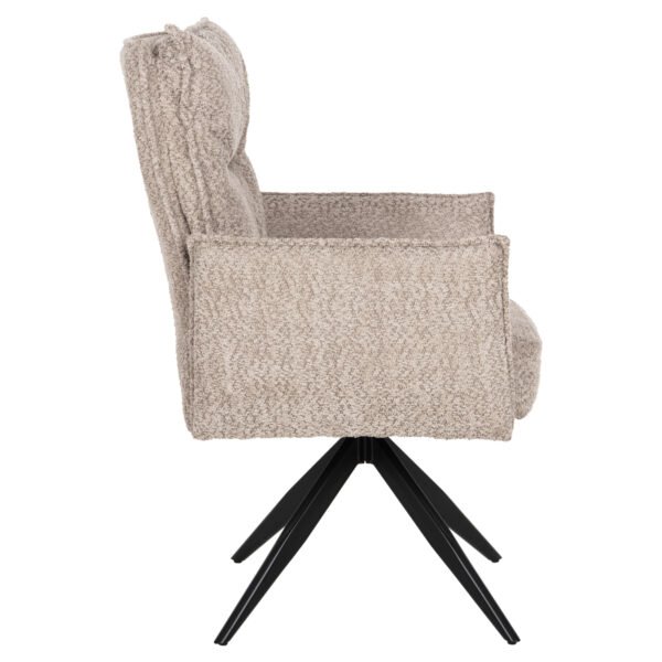 ΠΟΛΥΘΡΟΝΑ ΤΡΑΠΕΖΑΡΙΑΣ ZORIN HM9846.07 ΣΚΟΥΡΟ ΜΠΕΖ ΥΦΑΣΜΑ-ΜΑΥΡΑ ΜΕΤΑΛΛΙΚΑ ΠΟΔΙΑ 64x66x94,5Υεκ. - Image 4