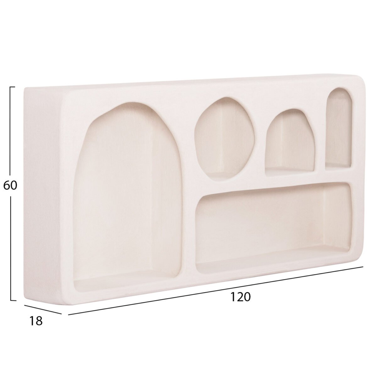 ΡΑΦΙ ΤΟΙΧΟΥ ΣΕΙΡΑ SANTORINI HM18063.01 MDF ΣΕ ΥΠΟΛΕΥΚΟ 120x18x60Υεκ. - Image 2