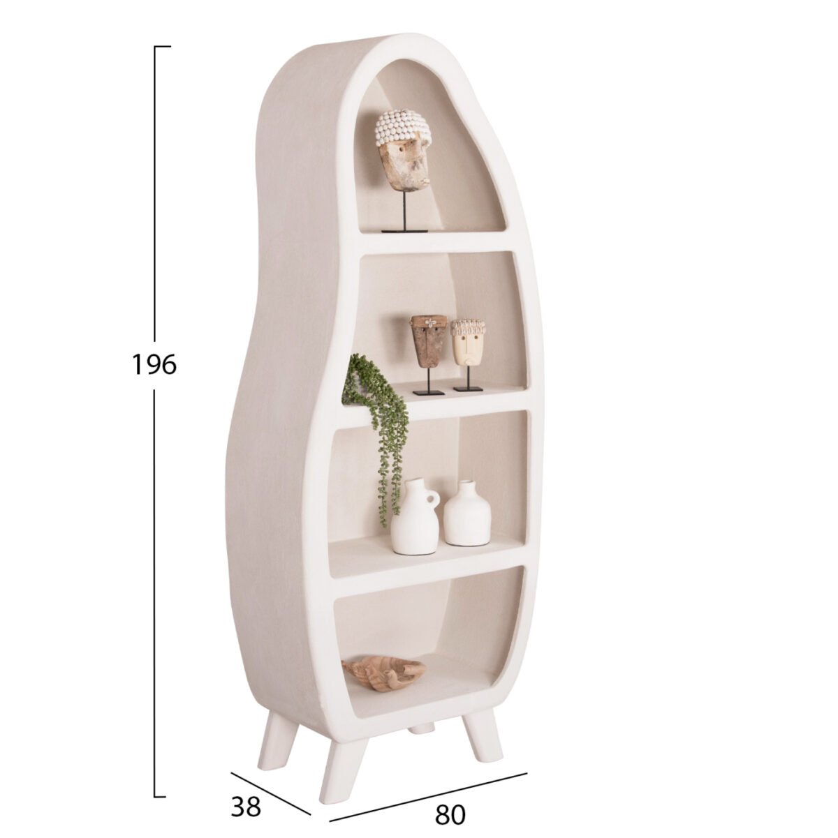 ΡΑΦΙΕΡΑ ΣΕΙΡΑ SANTORINI HM18067 MDF ΣΕ ΥΠΟΛΕΥΚΟ ΧΡΩΜΑ 80x38x196Υεκ. - Image 2