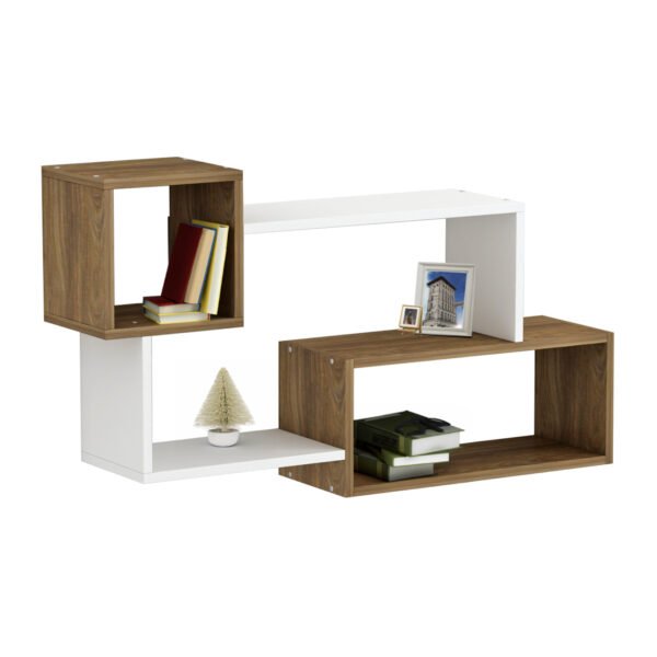 ΡΑΦΙΕΡΑ ΤΟΙΧΟΥ TANNER HM8948.11 ΜΕΛΑΜΙΝΗ ΣΕ ΦΥΣΙΚΟ-ΛΕΥΚΟ 90,5x20x51Υ εκ. - Image 3