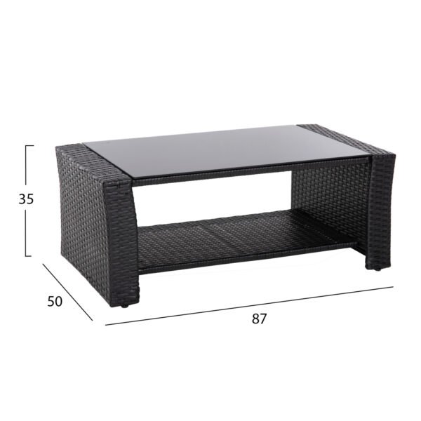 ΣΑΛΟΝΙ ΕΞ.ΧΩΡΟΥ 4ΤΜΧ THORE HM5978 ΣΥΝΘ. RATTAN ΜΑΥΡΟ-ΜΠΕΖ ΜΑΞΙΛΑΡΙΑ - Image 4