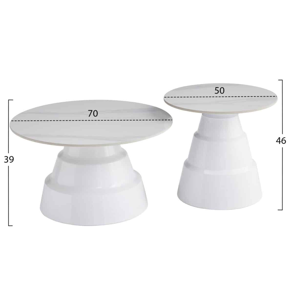 ΣΕΤ 2 ΤΡΑΠΕΖΙΑ ΣΑΛΟΝΙΟΥ LIDOX HM18306.01 SINTERED STONE TOPS KAI ΒΑΣΕΙΣ--ΛΕΥΚΑ Φ50 & Φ70 - Image 2