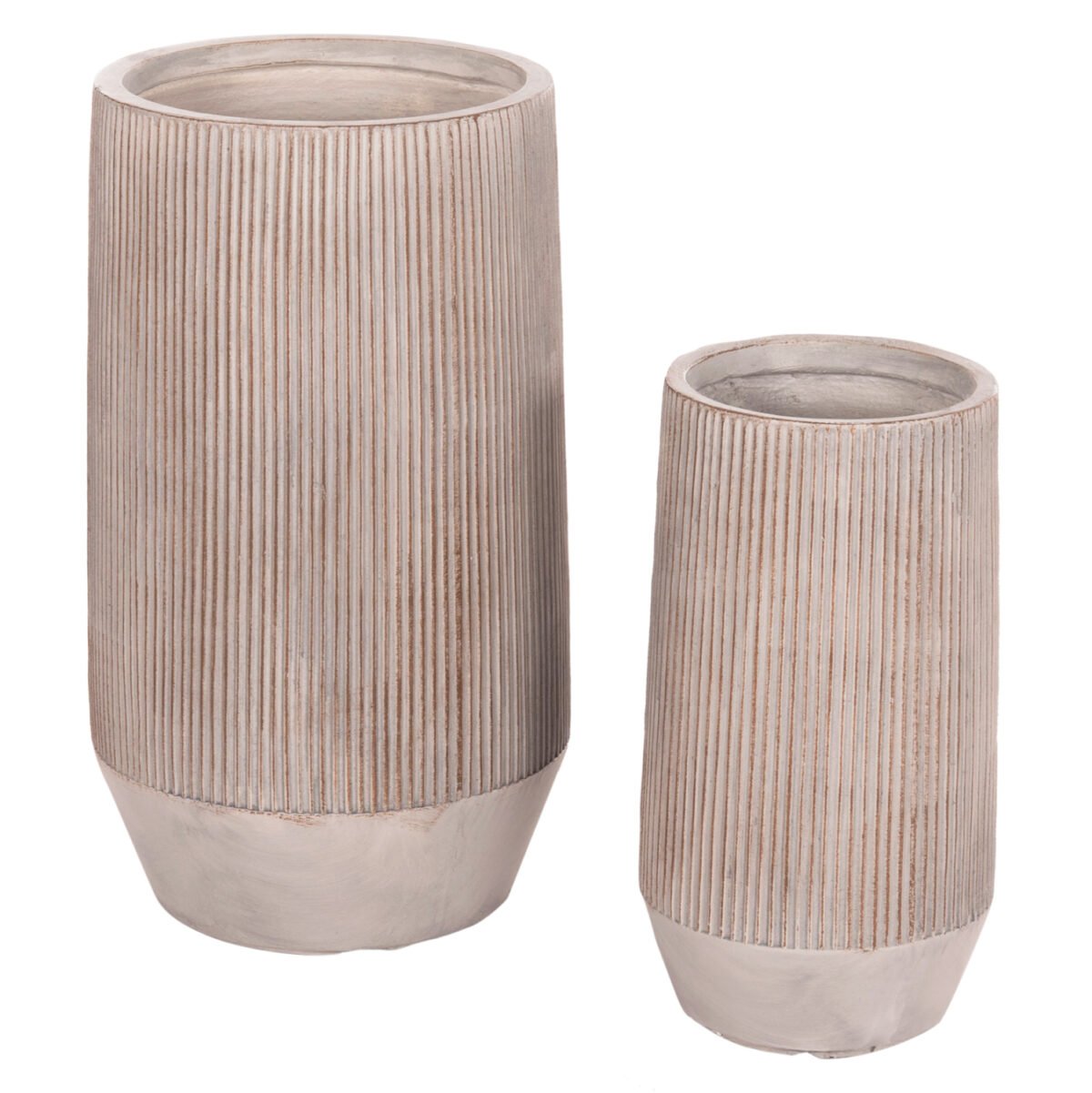 ΣΕΤ 2ΤΜΧ ΓΛΑΣΤΡΕΣ ΚΥΛΙΝΔΡΟΙ ΣΕΙΡΑ GARDENER HM4727 FIBERCLAY-ΧΡΩΜΑ CEMENT Φ35x64Υεκ - Image 2