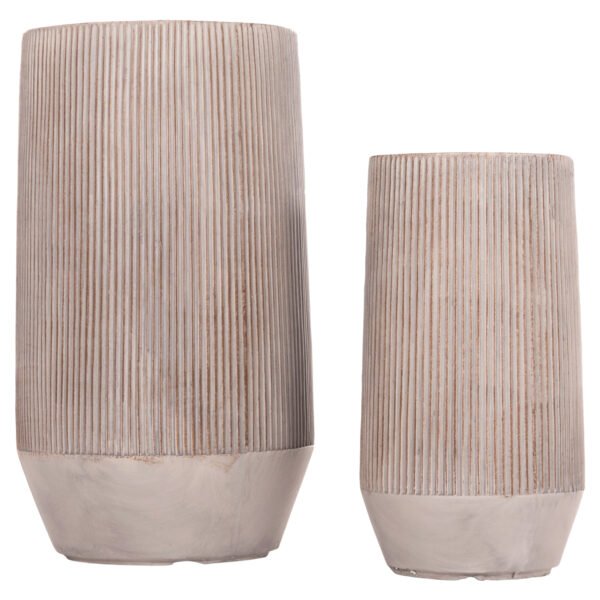 ΣΕΤ 2ΤΜΧ ΓΛΑΣΤΡΕΣ ΚΥΛΙΝΔΡΟΙ ΣΕΙΡΑ GARDENER HM4727 FIBERCLAY-ΧΡΩΜΑ CEMENT Φ35x64Υεκ - Image 5