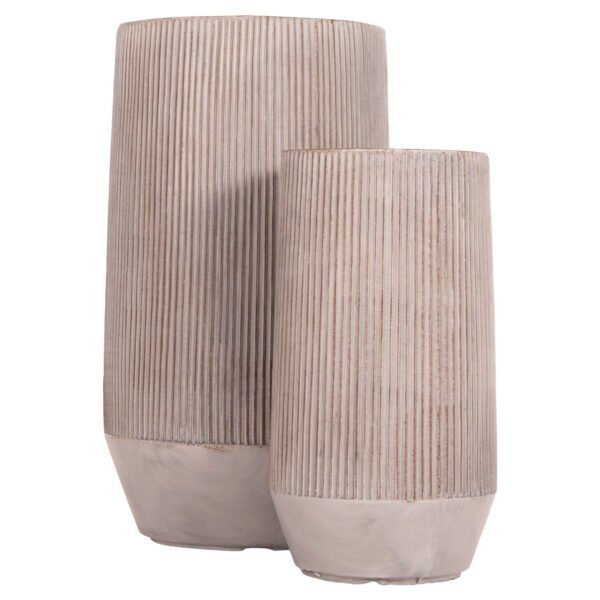 ΣΕΤ 2ΤΜΧ ΓΛΑΣΤΡΕΣ ΚΥΛΙΝΔΡΟΙ ΣΕΙΡΑ GARDENER HM4727 FIBERCLAY-ΧΡΩΜΑ CEMENT Φ35x64Υεκ - Image 6