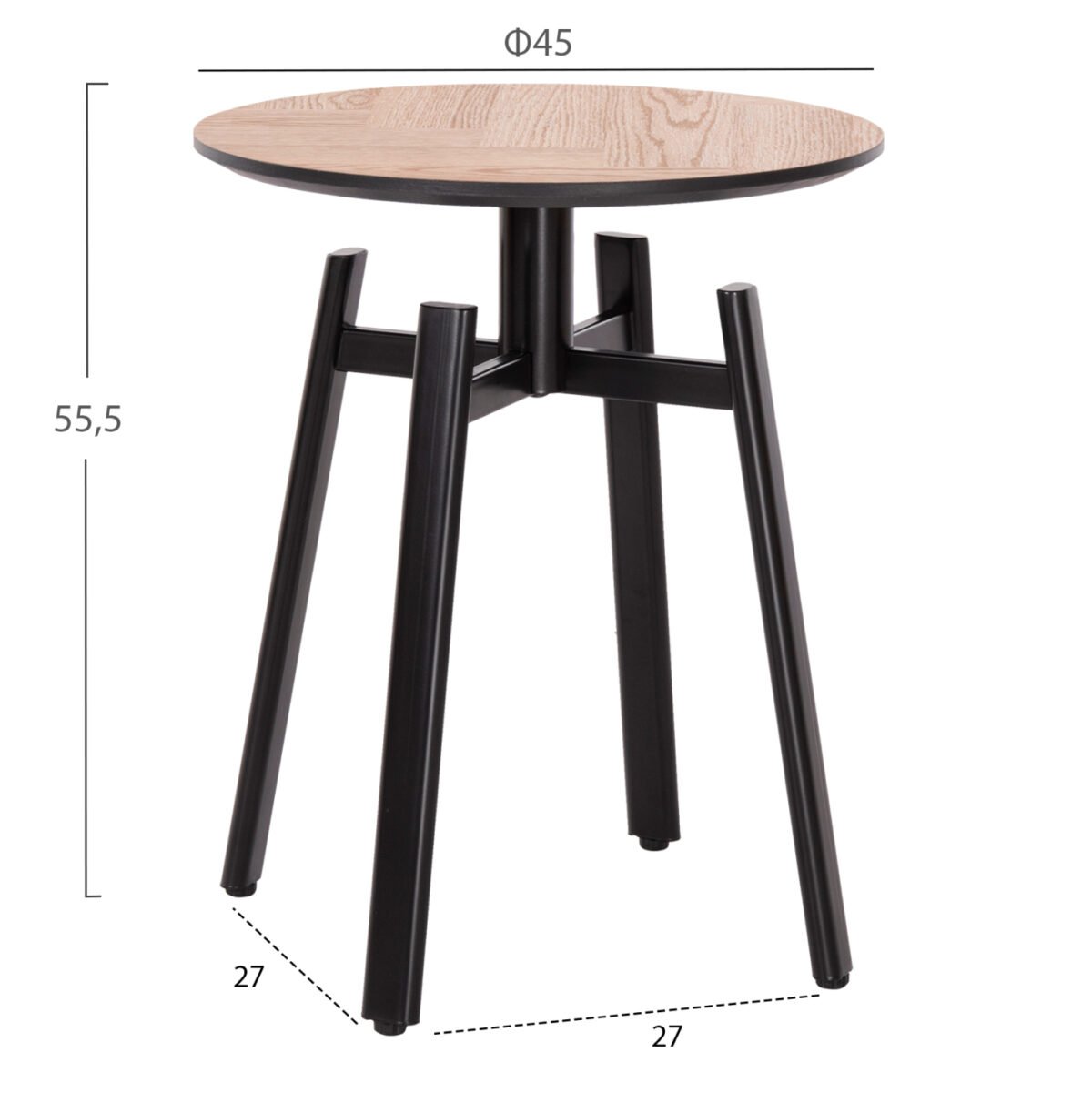 ΣΕΤ 2ΤΜΧ ΤΡΑΠΕΖΙΑ ΣΑΛΟΝΙΟΥ NORTON HM21088 MDF-ΜΕΤΑΛΛΟ Φ80εκ & Φ45εκ - Image 3