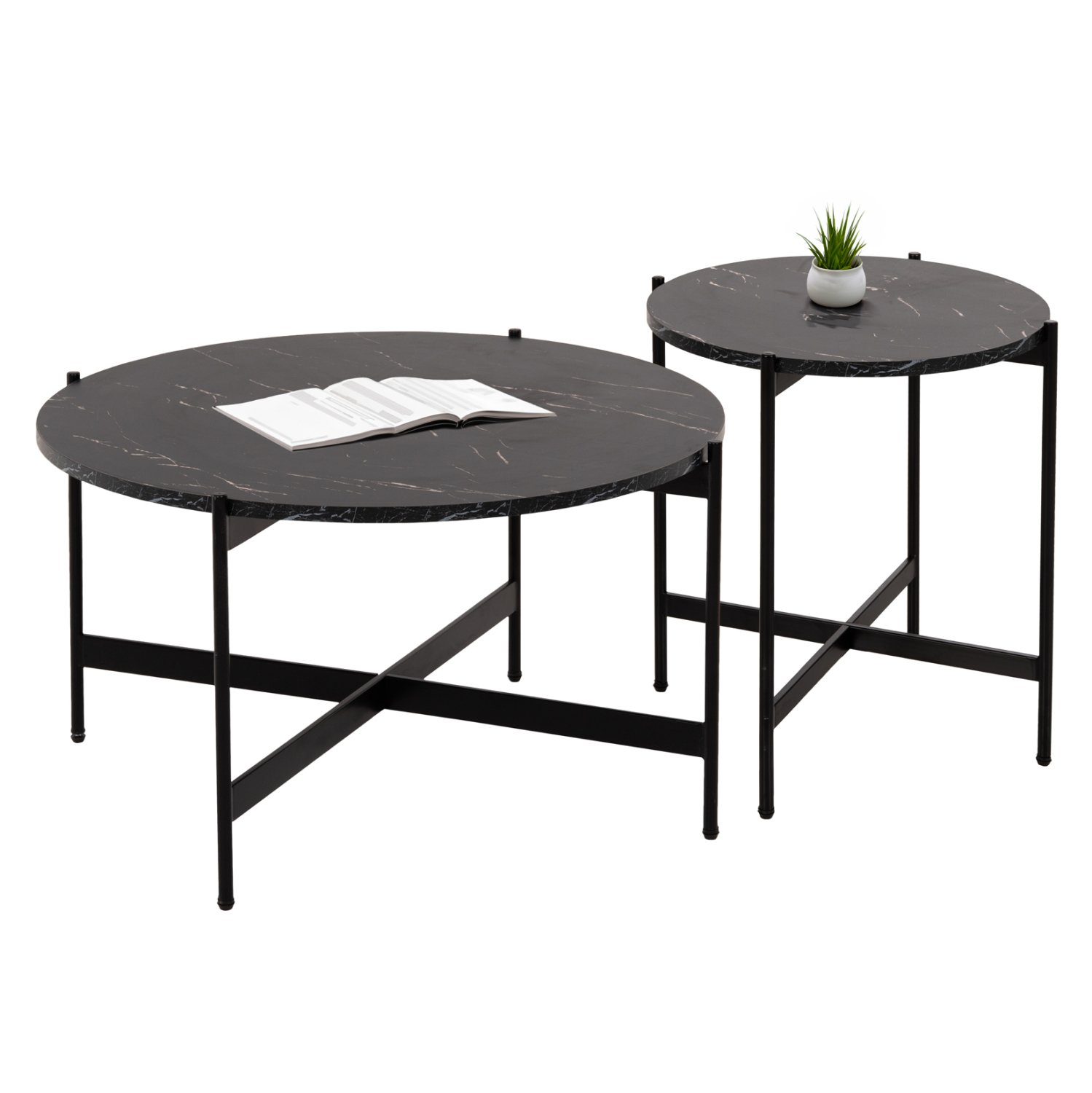 ΣΕΤ 2ΤΜΧ ΤΡΑΠΕΖΙΑ ΣΑΛΟΝΙΟΥ RONDA HM21089 MDF ΜΑΥΡΟ ΜΑΡΜΑΡΟ Φ80εκ & Φ50εκ ΣΕΤ 2ΤΜΧ ΤΡΑΠΕΖΙΑ ΣΑΛΟΝΙΟΥ RONDA HM21089 MDF ΜΑΥΡΟ ΜΑΡΜΑΡΟ Φ80εκ & Φ50εκ