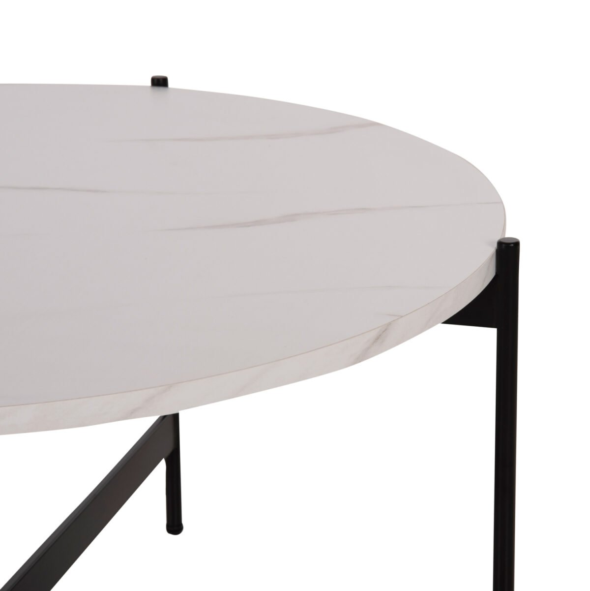 ΣΕΤ 2ΤΜΧ ΤΡΑΠΕΖΙΑ ΣΑΛΟΝΙΟΥ RONDA HM21089.04 MDF ΛΕΥΚΟ ΜΑΡΜΑΡΟ Φ80εκ & Φ50εκ - Image 6