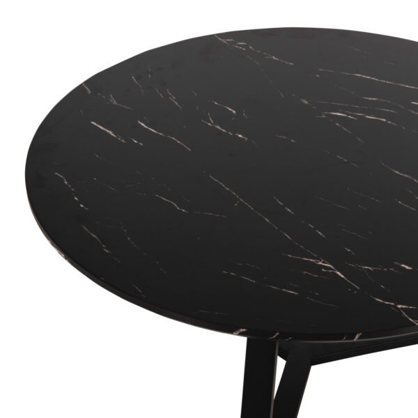 ΣΕΤ 2ΤΜΧ ΤΡΑΠΕΖΙΑ ΣΑΛΟΝΙΟΥ ROCKET HM21090 MDF ΜΑΥΡΟ ΜΑΡΜΑΡΟ Φ80εκ & Φ45εκ - Image 7