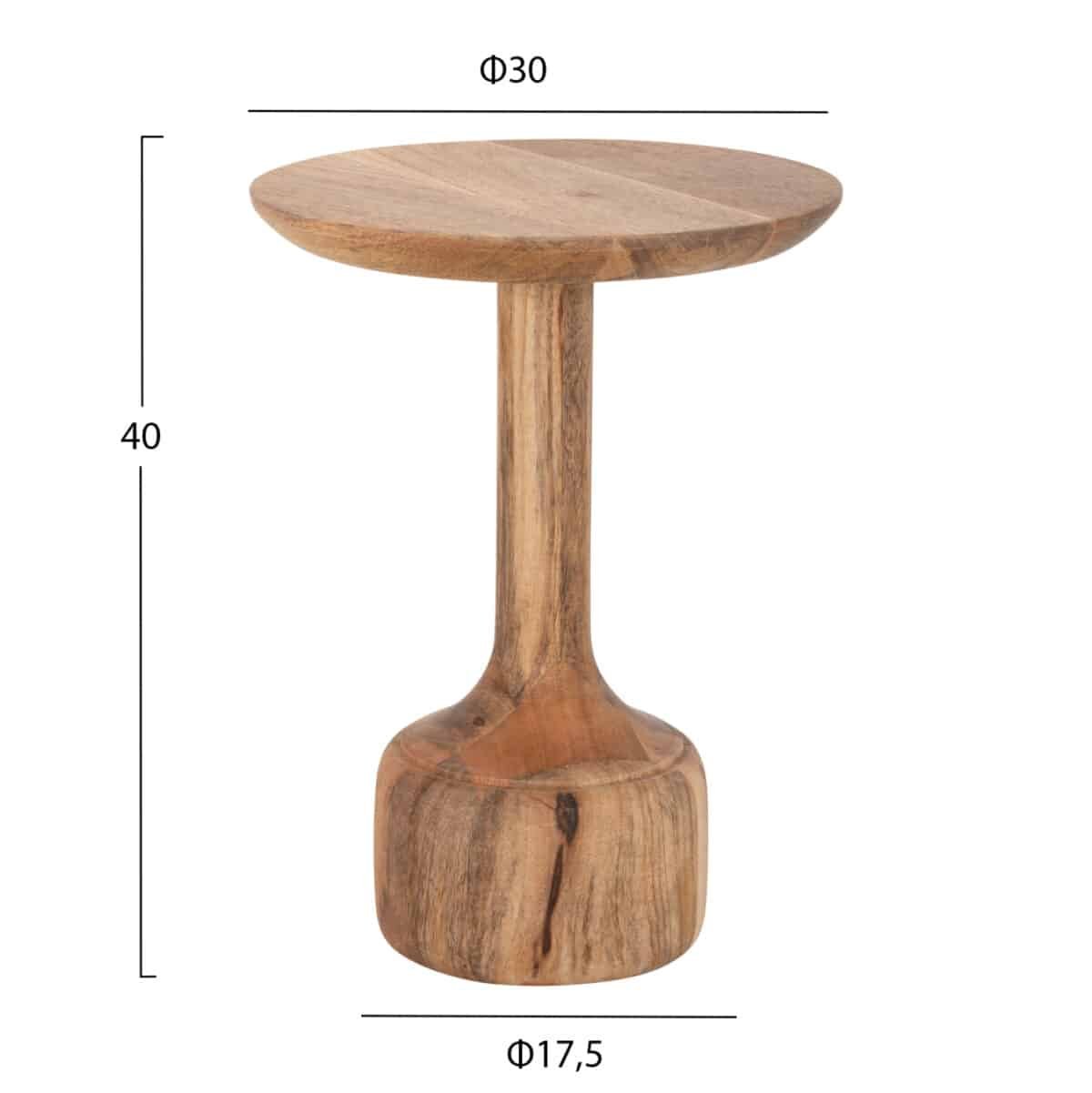 ΣΕΤ 3 ΣΤΡΟΓΓΥΛΑ ΤΡΑΠΕΖΑΚΙΑ ΣΑΛΟΝΙΟΥ GOBLET HM18348 ΞΥΛΟ ΑΚΑΚΙΑΣ Φ50x60Υεκ - Image 4