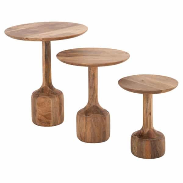 ΣΕΤ 3 ΣΤΡΟΓΓΥΛΑ ΤΡΑΠΕΖΑΚΙΑ ΣΑΛΟΝΙΟΥ GOBLET HM18348 ΞΥΛΟ ΑΚΑΚΙΑΣ Φ50x60Υεκ - Image 5