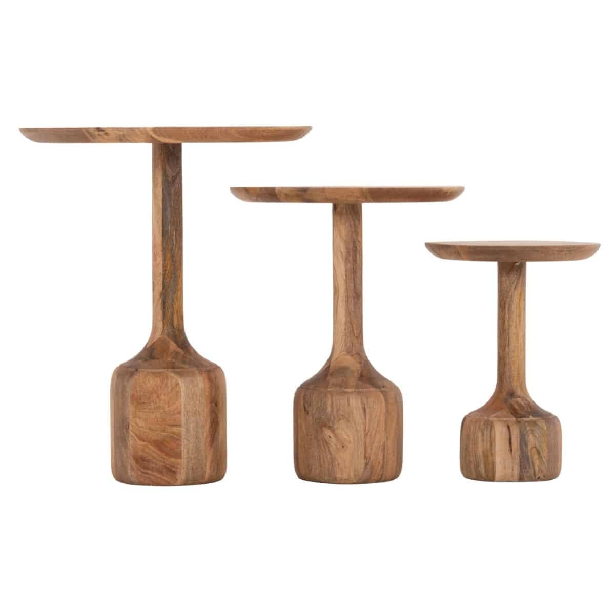 ΣΕΤ 3 ΣΤΡΟΓΓΥΛΑ ΤΡΑΠΕΖΑΚΙΑ ΣΑΛΟΝΙΟΥ GOBLET HM18348 ΞΥΛΟ ΑΚΑΚΙΑΣ Φ50x60Υεκ - Image 6