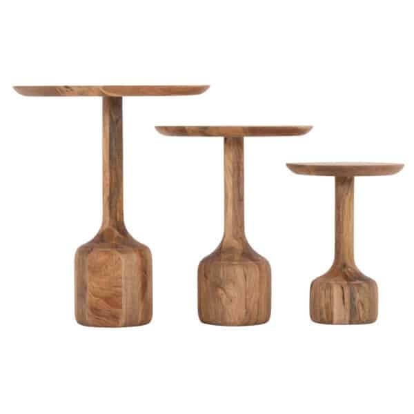 ΣΕΤ 3 ΣΤΡΟΓΓΥΛΑ ΤΡΑΠΕΖΑΚΙΑ ΣΑΛΟΝΙΟΥ GOBLET HM18348 ΞΥΛΟ ΑΚΑΚΙΑΣ Φ50x60Υεκ - Image 6