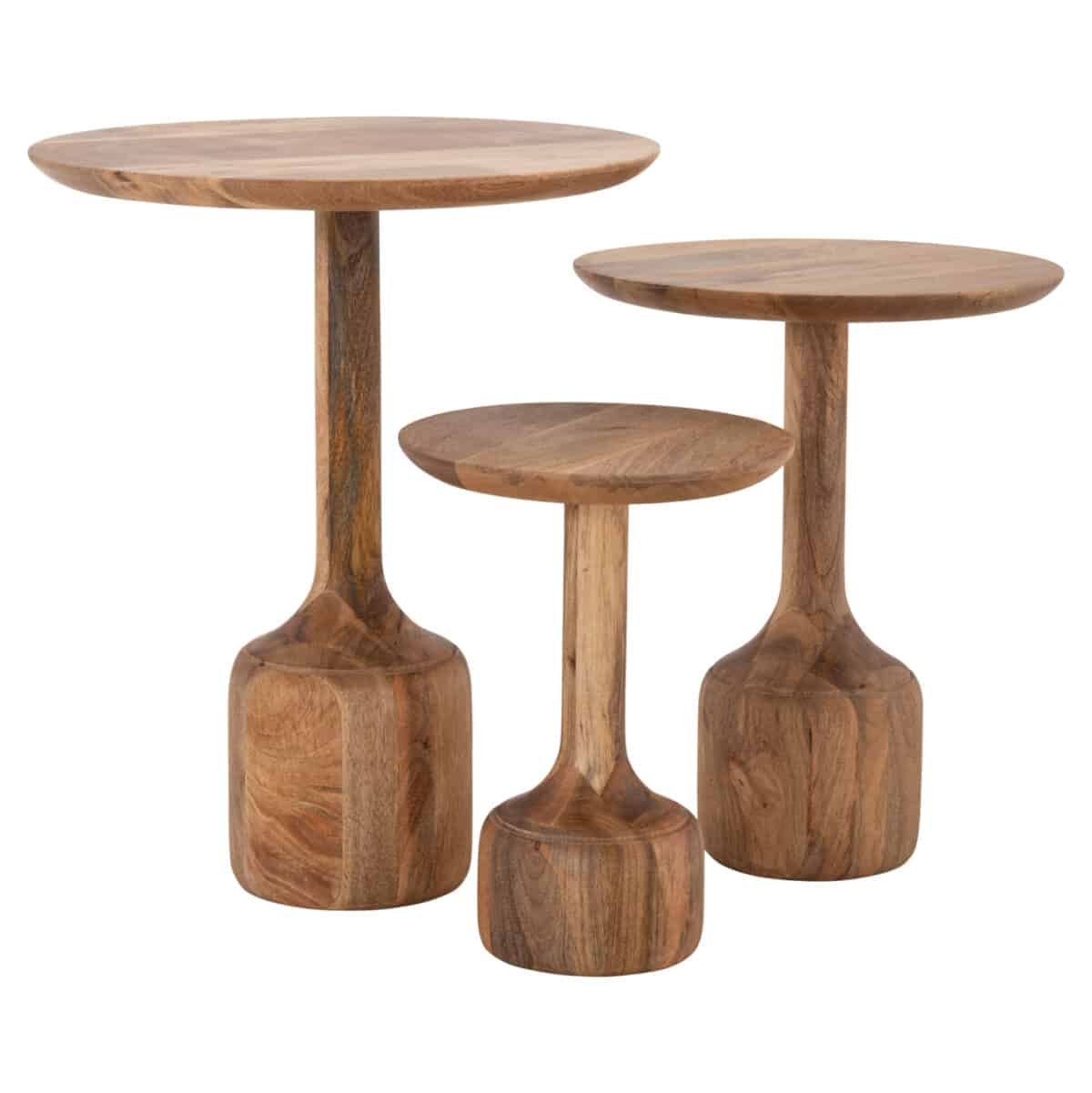 ΣΕΤ 3 ΣΤΡΟΓΓΥΛΑ ΤΡΑΠΕΖΑΚΙΑ ΣΑΛΟΝΙΟΥ GOBLET HM18348 ΞΥΛΟ ΑΚΑΚΙΑΣ Φ50x60Υεκ - Image 7