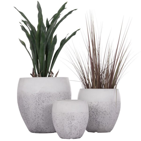 ΣΕΤ 3ΤΜΧ ΓΛΑΣΤΡΕΣ ΣΕΙΡΑ GARDENER HM4718 FIBERCLAY ΛΕΥΚΟ Φ55x54Υεκ