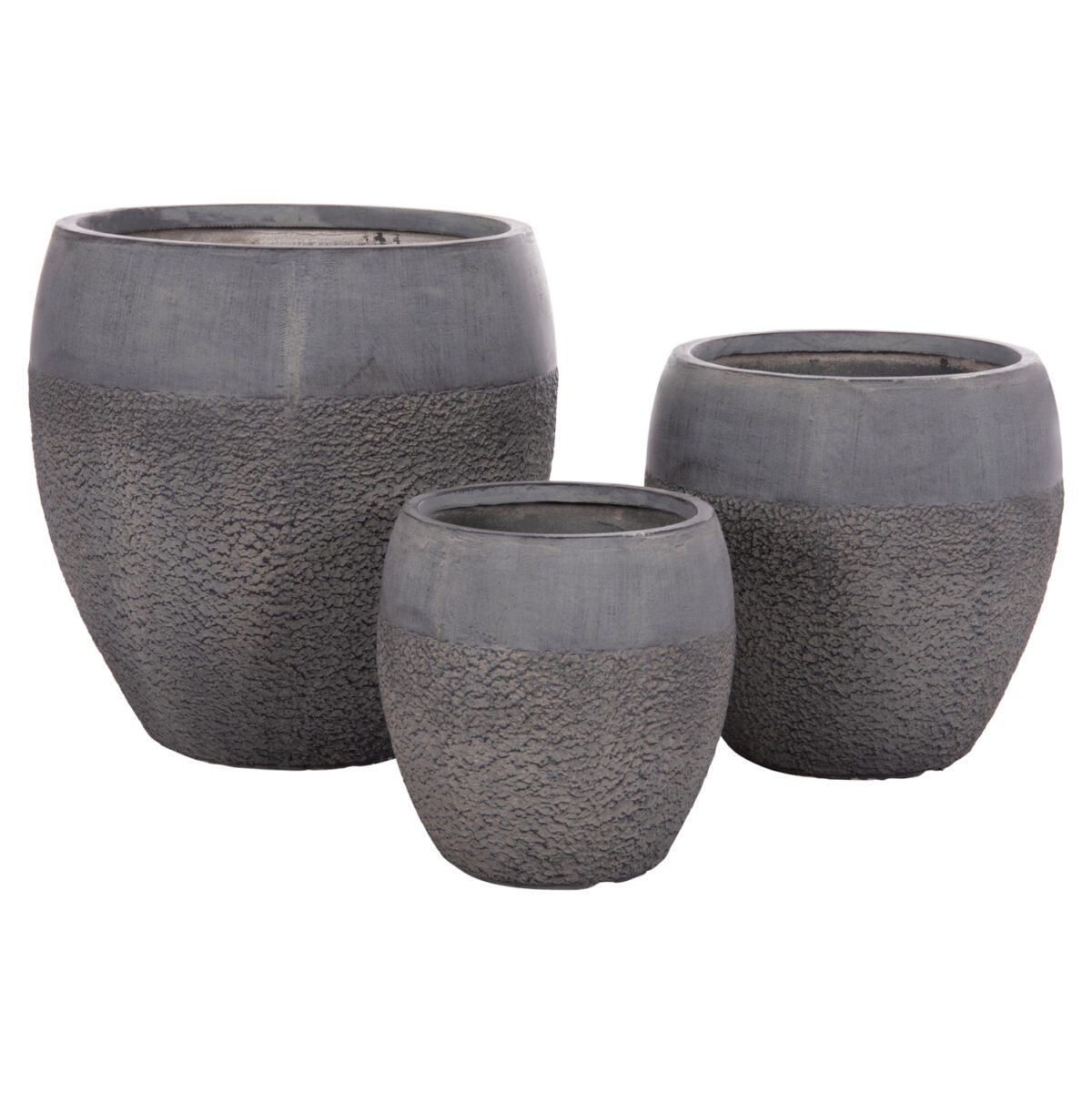 ΣΕΤ 3ΤΜΧ ΓΛΑΣΤΡΕΣ ΣΕΙΡΑ GARDENER HM4725 FIBERCLAY-ΣΕ ΣΚΟΥΡΟ CEMENT ΧΡΩΜΑ Φ55x54Υεκ - Image 2