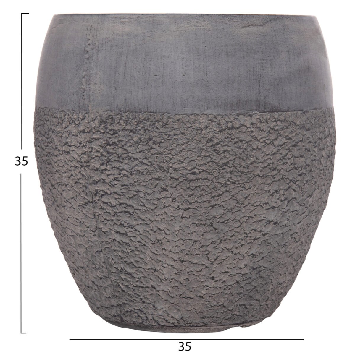 ΣΕΤ 3ΤΜΧ ΓΛΑΣΤΡΕΣ ΣΕΙΡΑ GARDENER HM4725 FIBERCLAY-ΣΕ ΣΚΟΥΡΟ CEMENT ΧΡΩΜΑ Φ55x54Υεκ - Image 5