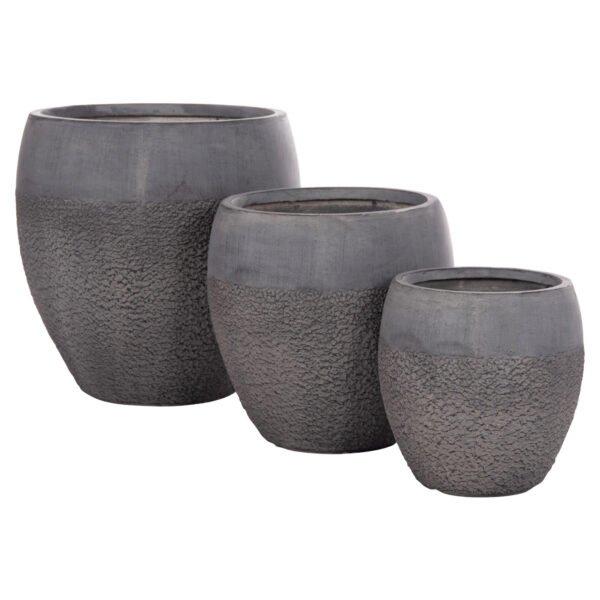 ΣΕΤ 3ΤΜΧ ΓΛΑΣΤΡΕΣ ΣΕΙΡΑ GARDENER HM4725 FIBERCLAY-ΣΕ ΣΚΟΥΡΟ CEMENT ΧΡΩΜΑ Φ55x54Υεκ - Image 7