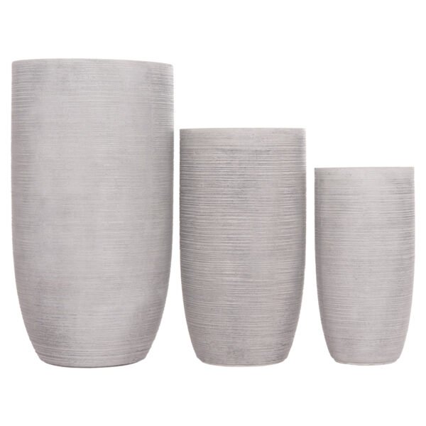 ΣΕΤ 3ΤΜΧ ΓΛΑΣΤΡΕΣ ΚΥΛΙΝΔΡΟΙ ΣΕΙΡΑ GARDENER HM4721 FIBERCLAY-ΧΡΩΜΑ CEMENT Φ42x78Υεκ - Image 6