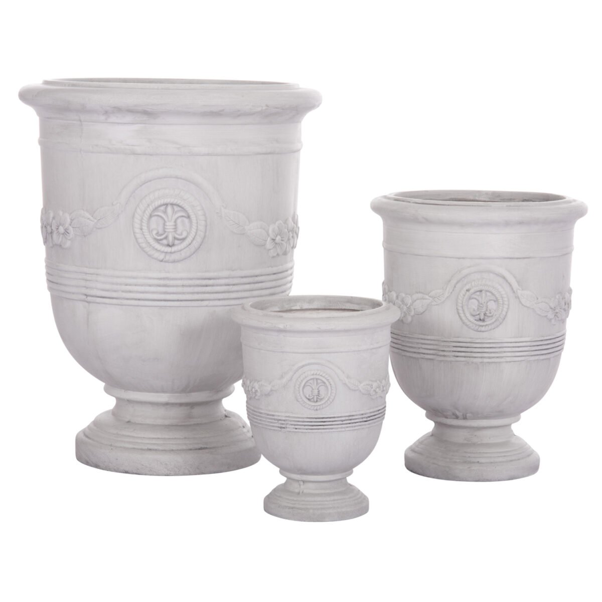 ΣΕΤ 3ΤΜΧ ΓΛΑΣΤΡΕΣ ΜΕ ΑΝΑΓΛΥΦΟ GARDENER HM4729 FIBERCLAY-ΣΕ ΥΠΟΛΕΥΚΟ Φ58x72.5Υεκ - Image 2