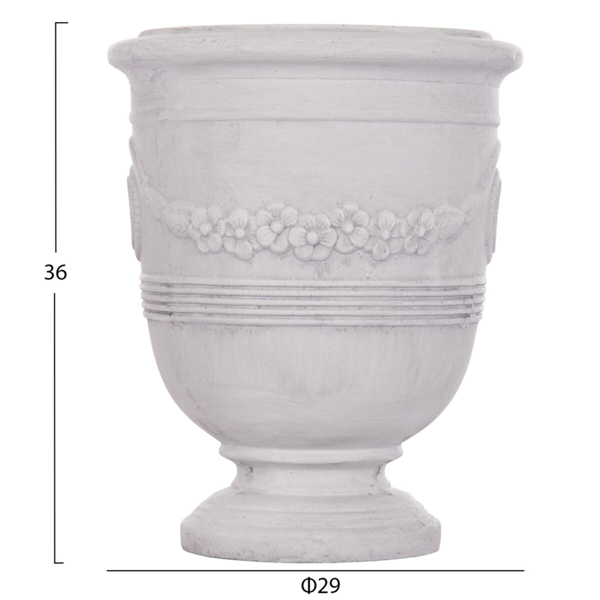 ΣΕΤ 3ΤΜΧ ΓΛΑΣΤΡΕΣ ΜΕ ΑΝΑΓΛΥΦΟ GARDENER HM4729 FIBERCLAY-ΣΕ ΥΠΟΛΕΥΚΟ Φ58x72.5Υεκ - Image 4