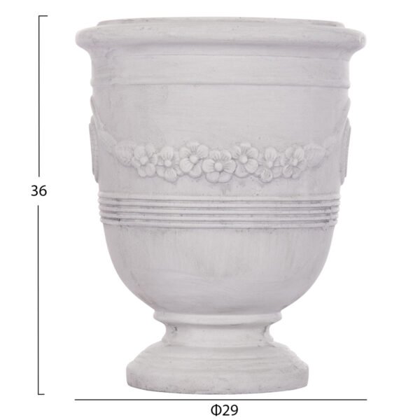 ΣΕΤ 3ΤΜΧ ΓΛΑΣΤΡΕΣ ΜΕ ΑΝΑΓΛΥΦΟ GARDENER HM4729 FIBERCLAY-ΣΕ ΥΠΟΛΕΥΚΟ Φ58x72.5Υεκ - Image 4