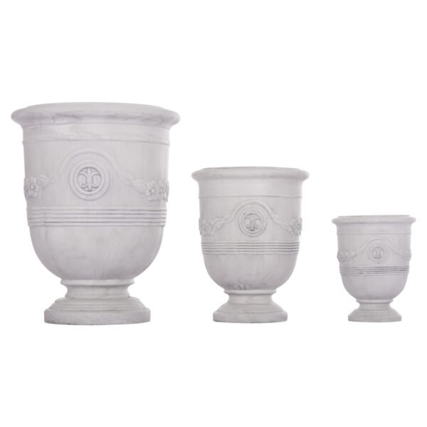 ΣΕΤ 3ΤΜΧ ΓΛΑΣΤΡΕΣ ΜΕ ΑΝΑΓΛΥΦΟ GARDENER HM4729 FIBERCLAY-ΣΕ ΥΠΟΛΕΥΚΟ Φ58x72.5Υεκ - Image 6