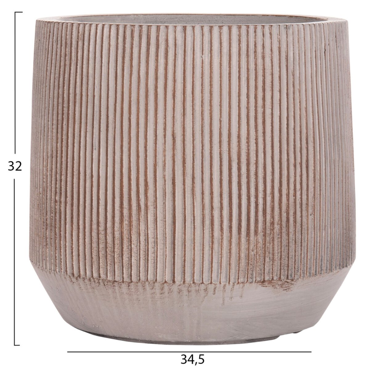 ΣΕΤ 3ΤΜΧ ΓΛΑΣΤΡΕΣ ΣΤΡΟΓΓΥΛΕΣ ΣΕΙΡΑ GARDENER HM4724 FIBERCLAY-ΧΡΩΜΑ CEMENT Φ55x55Υεκ - Image 5