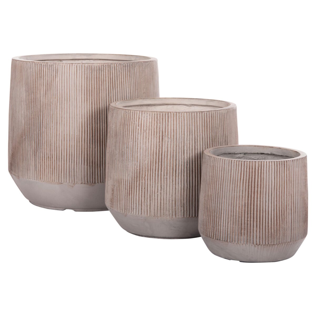 ΣΕΤ 3ΤΜΧ ΓΛΑΣΤΡΕΣ ΣΤΡΟΓΓΥΛΕΣ ΣΕΙΡΑ GARDENER HM4724 FIBERCLAY-ΧΡΩΜΑ CEMENT Φ55x55Υεκ - Image 7