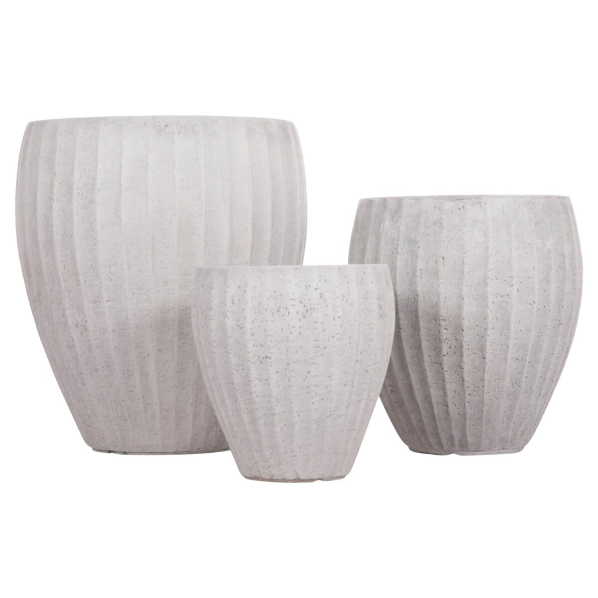 ΣΕΤ 3ΤΜΧ ΓΛΑΣΤΡΕΣ ΣΤΡΟΓΓΥΛΕΣ ΣΕΙΡΑ GARDENER HM4728 FIBERCLAY-ΧΡΩΜΑ CEMENT Φ48x56Υεκ - Image 5