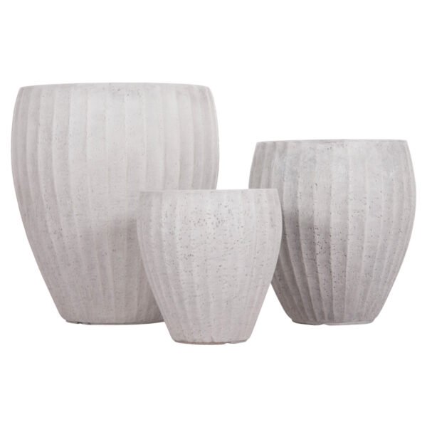 ΣΕΤ 3ΤΜΧ ΓΛΑΣΤΡΕΣ ΣΤΡΟΓΓΥΛΕΣ ΣΕΙΡΑ GARDENER HM4728 FIBERCLAY-ΧΡΩΜΑ CEMENT Φ48x56Υεκ - Image 5