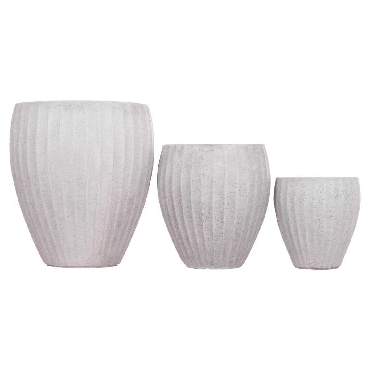 ΣΕΤ 3ΤΜΧ ΓΛΑΣΤΡΕΣ ΣΤΡΟΓΓΥΛΕΣ ΣΕΙΡΑ GARDENER HM4728 FIBERCLAY-ΧΡΩΜΑ CEMENT Φ48x56Υεκ - Image 6