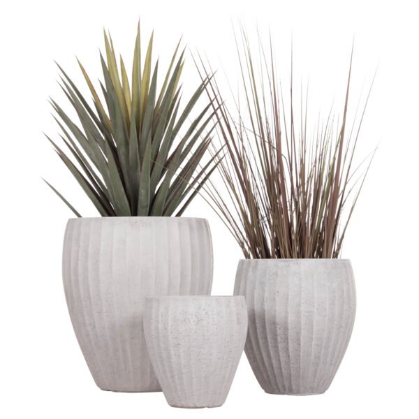 ΣΕΤ 3ΤΜΧ ΓΛΑΣΤΡΕΣ ΣΤΡΟΓΓΥΛΕΣ ΣΕΙΡΑ GARDENER HM4728 FIBERCLAY-ΧΡΩΜΑ CEMENT Φ48x56Υεκ