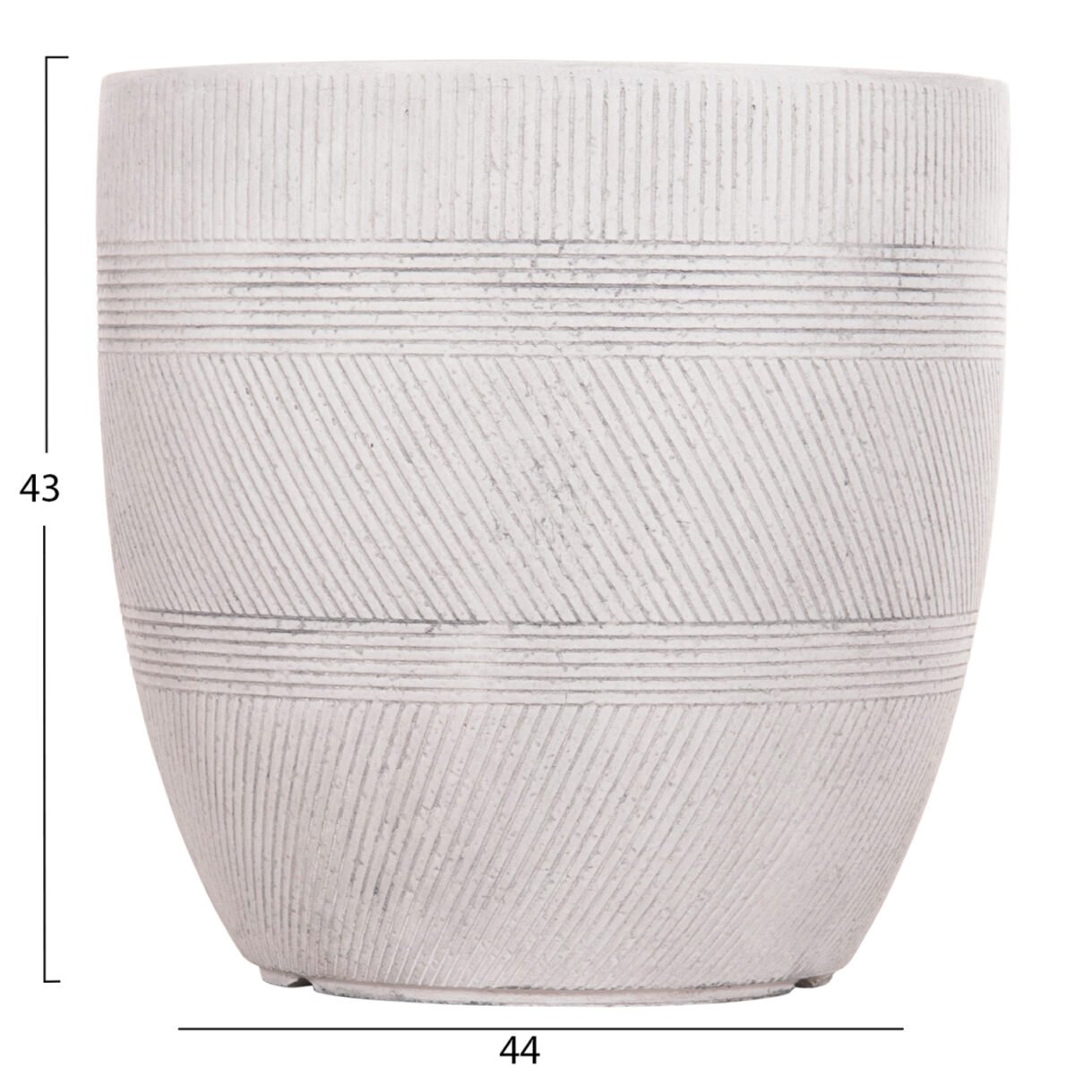 ΣΕΤ 4ΤΜΧ ΓΛΑΣΤΡΕΣ ΣΤΡΟΓΓΥΛΕΣ ΣΕΙΡΑ GARDENER HM4719 FIBERCLAY-ΧΡΩΜΑ CEMENT Φ44x43Υεκ - Image 3