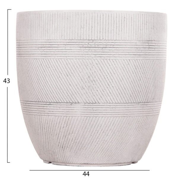 ΣΕΤ 4ΤΜΧ ΓΛΑΣΤΡΕΣ ΣΤΡΟΓΓΥΛΕΣ ΣΕΙΡΑ GARDENER HM4719 FIBERCLAY-ΧΡΩΜΑ CEMENT Φ44x43Υεκ - Image 3