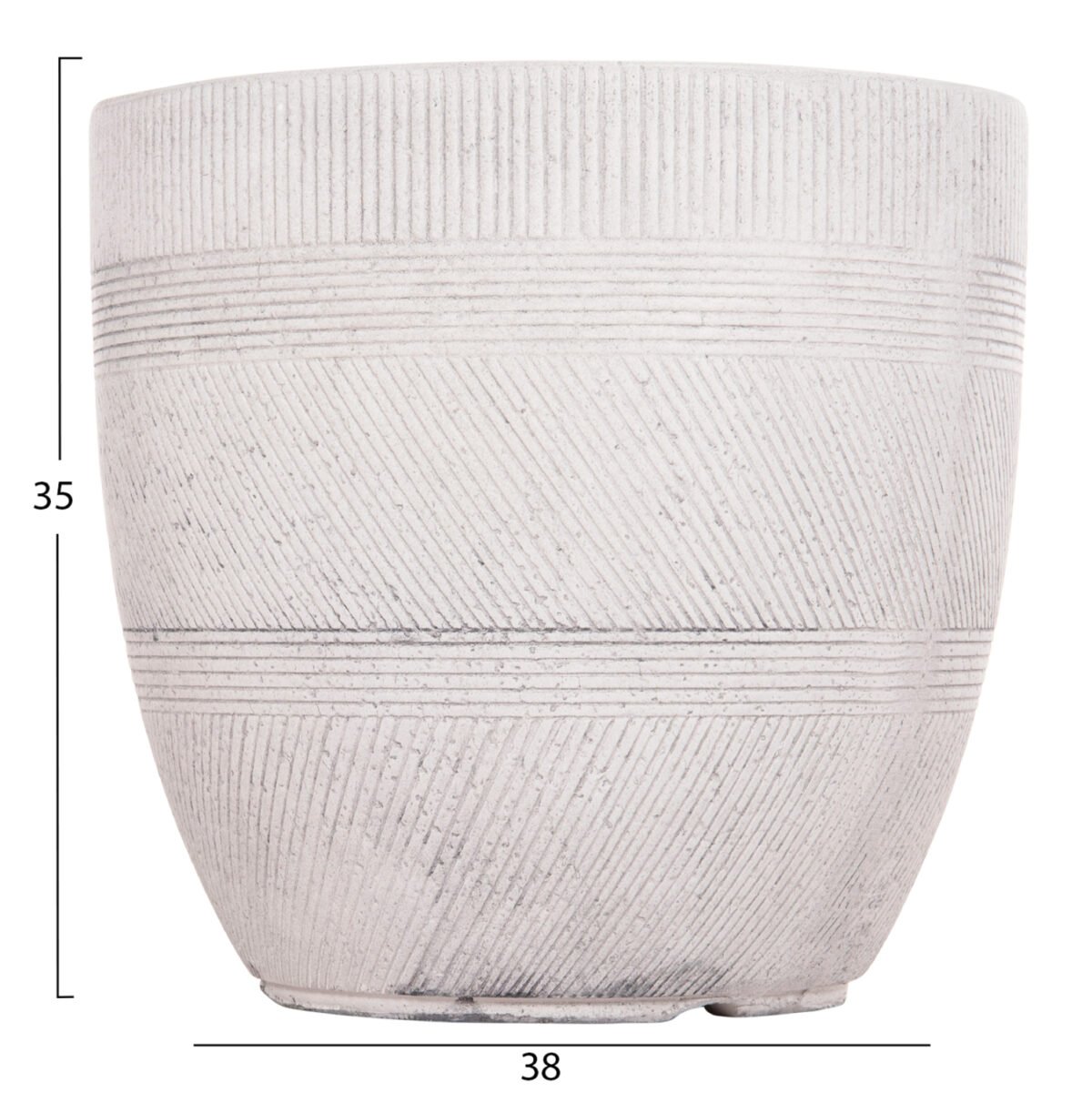 ΣΕΤ 4ΤΜΧ ΓΛΑΣΤΡΕΣ ΣΤΡΟΓΓΥΛΕΣ ΣΕΙΡΑ GARDENER HM4719 FIBERCLAY-ΧΡΩΜΑ CEMENT Φ44x43Υεκ - Image 4